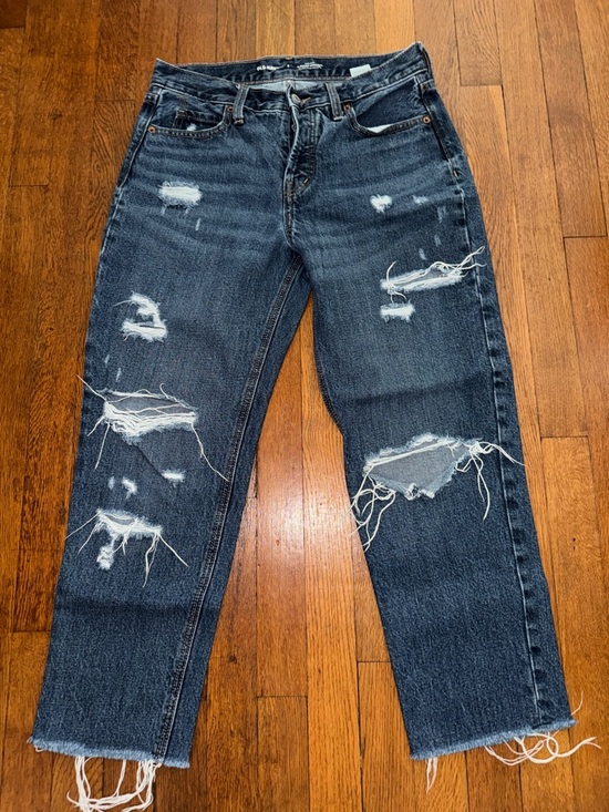 Old Navy Denim - Old Navy High Rise Slouchy Straight Distressed Jeans Size 2
